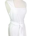 Vince  Sleeveless Pima Cotton Midi Faux Wrap 
Dress In Optic White Size L NWT Photo 4