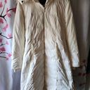 BCBGMAXAZRIA  Down Long Puffer Jacket Size XS Cream Racoon Zipper Fur Hood Belted Photo 0