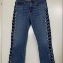 Veronica Beard  Ines Girlfriend Lace Up High Rise denim jeans stone blue Size 26 Photo 2