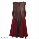 Melissa Beckley By Mellissa - Mila Oxblood Leather Dress Pleated Skirt Sleeveless size 4 Photo 3