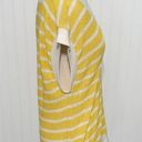 ZARA  Oversized Striped Knit V-Neck Sweater Vest Sleeveless Yellow White Small Photo 7