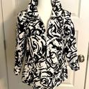 Christopher & Banks || Black/white print blazer with zipper and front pockets Photo 0