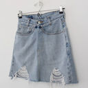 Levi's 559 Vintage Custom Reworked Distressed Denim Mini Skirt Size 24/25 Photo 5