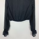 Honey Punch  Black Polka Dot Long Sleeve Crop Top Size Medium Photo 8