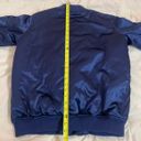 Nordstrom BP Dark Blue Satin Bomber Jacket Size Extra Small Photo 5