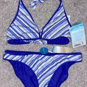 Patagonia Water Girl Blue Striped Bikini Set Photo 0