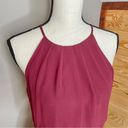 Lush Clothing Lush Burgundy Chiffon Sleeveless Pleated Blouson Mini Skater Dress Medium Photo 5