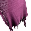 Knit Poncho Cape Shawl Faux Fur Collar Fringe OSFM Plum Purple Mob Wife NEW! Size undefined Photo 10