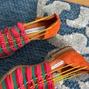 Donald Pliner Anthropologie Rainbow Leather Woven Elastic Slide D’Orsay Flat 7.5 Photo 2