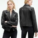 All Saints Black Long Sleeve Quilted Cargo Distressed Leather Biker Jacket 2 Photo 1