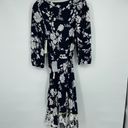 Eliza J  Floral Print Faux Wrap V-Neck Waist Tie Dress Blue White Size 4 NWT Photo 6