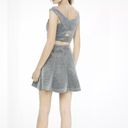 EXPRESS NWT  Silver Metallic Criss Cross Cut-Out
Crop Тор S and Matching skirt 2 Photo 9