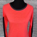 Avia women S Longsleeve Crewneck activewear top w/mesh side sleeves orange/black Photo 3