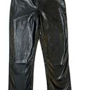 Abercrombie & Fitch  90s Straight Ultra High Rise Black Vegan Leather Womens 4 Photo 1