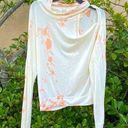 LA Made REVOLVE  Cold Shoulder Sweatshirt in Ivory and Tangerine size S EUC! Photo 0