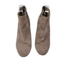 Ecote  Suede Inner Side Zip Closed Almond Toe Wedge Tan Ankle Booties Size 7.5 Photo 1