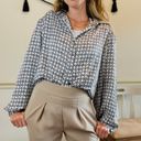 Houndstooth Vintage David Matthew’s Silk  Button Down Photo 0