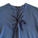 Rails  Leigh Navy Velvet Lace Up Long Sleeve Pullover Knit Top Size Small NWT Photo 1