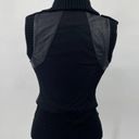 BCBGMAXAZRIA  Viggo Lamb Leather Vest Mixed Media Rib Knit Wool Black Womens XS Photo 8