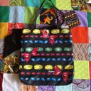 Brighton NWT  Take a Beau Black Shopper Tote Bag Purse Rainbow Mulitcolor Nylon Photo 3