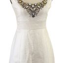 Laundry by Shelli Segal Bejeweled Beaded Cream Mini Dress Photo 0