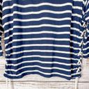 PaperMoon  Women's Striped 3/4 Sleeve Crew Neck T-Shirt Blue White Size Large Photo 2