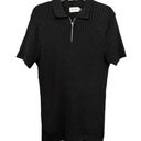 Topman Womens Pullover Sweater Black Short Sleeve Collar Ribbed Knit Solid M New Size M Photo 0