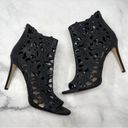 Jessica Simpson NEW  Gessina Jeweled Floral Cutout Ankle Bootie Heels Black 11 Photo 3