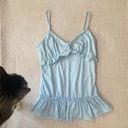 Y2k Light Blue Ruffle Cami Top Size M Photo 0