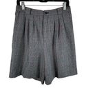 American Vintage David N. Vintage 100% Wool Plaid Pleated High Rise Tweed Shorts Retro Culotte 12 Photo 0