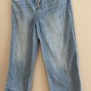  Cropped Wide Leg Denim Raw Hem Jeans US Size 4/ Chico's Size 0 Photo 4