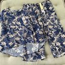 Panama Jack NWT  Linen Blend Top Cropped Pants Blue Tropical Print 1X Photo 0