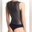 Commando  Faux Leather Deep V Bodysuit in Gunmental Photo 1