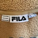 FILA  Large Logo Retro Fleece Pullover 1/4 Zip Jacket in Curry Brown sz XL Photo 6