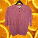 Polo Norm Thompson‎ Linen Blend Red Short Sleeve  Knit Sweater Size Medium Photo 0