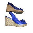 Apt. 9 Blue  Wedges High Heels Beach Coastal Vacation Party Photo 4