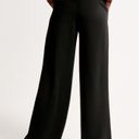 Abercrombie & Fitch Abercrombie A&F Harper Tailored Premium Crepe Black Wide Leg Trouser Pant 30/10 Photo 2