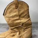 Zodiac Vintage  tan leather slouch western cowboy cowgirl boots 6.5 made in USA Photo 14