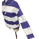 J.Crew  Funnelneck Striped Sweatshirt in Original Cotton Terry Navy Size Small Photo 4