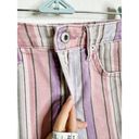 Ella Moss  High Rise Denim Mini Skirt in Rainbow Stripe Pink Purple US 27 Photo 2