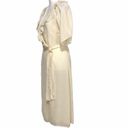 Emory park  Wrap Dress NEW Size Medium Ivory Gauze Ruffle Neck Lined Feminine NWT Photo 2