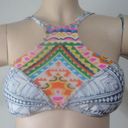 Rip Curl  MULTICOLOR HIGH NECK BEACH POOL BRA PADDED BIKINI TOP SIZE: M Photo 0