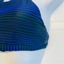 Lululemon  Tidal Flow Net Bikini Swim Top Blue Stripe Tie Back Sz Medium Strappy Photo 3