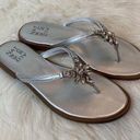 Naturalizer Naturalized “Liliana” Silver Metallic Embellished Flip Flops Sz 7.5M Womens Photo 0