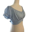 Windsor  Women Size Small Crop Top Shirt Plaid Blue White 19-817 Photo 1