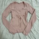 Wilfred Aritzia Pink Precious Sweater Coquette Longsleeve Cardigan XS Photo 3