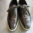 PRADA  Gray Oxford Wingtip Platform Lace Up Shoes SZ 6.5 Italy EUC Photo 0