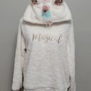 secret treasures  ivory plush Magical unicorn hoodie size large Photo 0