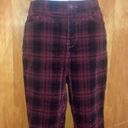 St. John’s Bay Black & Red Plaid Cordaroy Skinny Leg Pants Size 6 Photo 1