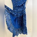 Ulla Johnson Uma Dress Cobalt Blue Floral One Shoulder Bow Midi Size 4 Photo 5